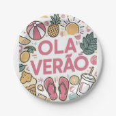 Assiettes En Carton Olá Verão/Hello summer (Devant)