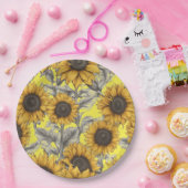 Assiettes En Carton Old Fashioned Sunflowers  (Fête)