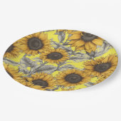 Assiettes En Carton Old Fashioned Sunflowers  (Angle)