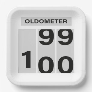 Assiettes En Carton OLDOMÈTRE 100e anniversaire 99 à 100