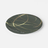 Assiettes En Carton Olive Army Green & Gold Faux Foil Foil Custom Part (Angle)