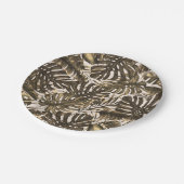 Assiettes En Carton Olive Green & Cream Tropical Palm Feuille Mariage (Angle)