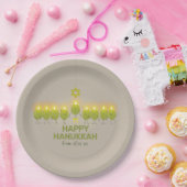 Assiettes En Carton Olive Hanoukka Menorah (Fête)