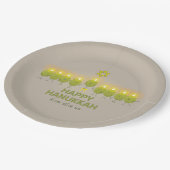 Assiettes En Carton Olive Hanoukka Menorah (Angle)