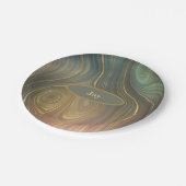 Assiettes En Carton Olive Mauve and Tan Agate Look Plaque en papier (Angle)