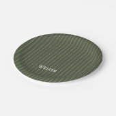 Assiettes En Carton Olive Pinstripes (Angle)
