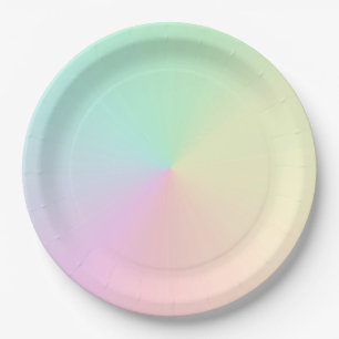 Assiettes En Carton Ombre Arc-en-ciel Pastel émaillé de boue esthétiqu