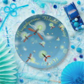 Assiettes En Carton Ombre bleu luciole été personnalisé (Fête)