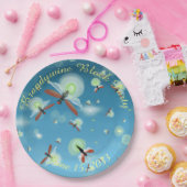 Assiettes En Carton Ombre bleu luciole été personnalisé (Fête)