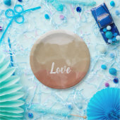 Assiettes En Carton Ombre Brown et Tan Love Graceful Gradient (Fête)