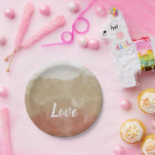 Assiettes En Carton Ombre Brown et Tan Love Graceful Gradient (Fête)