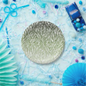 Assiettes En Carton Ombre d'impression verte Zebra (Fête)