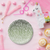 Assiettes En Carton Ombre d'impression verte Zebra (Fête)