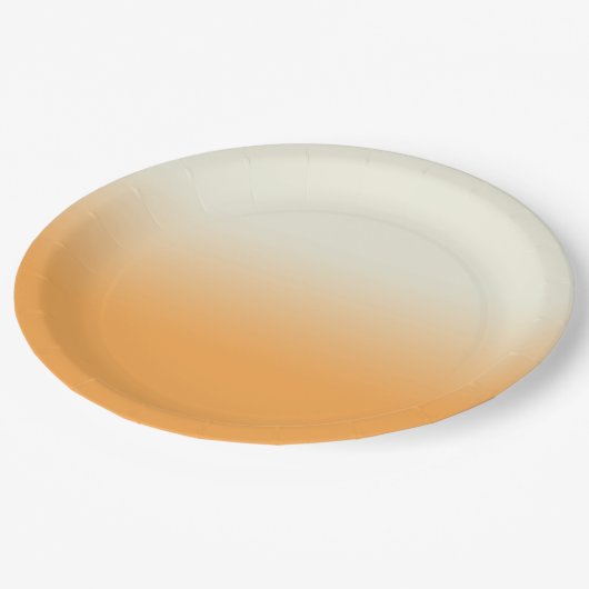 Assiettes En Carton Ombre moderne orange et ivoire (Angle)