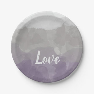 Assiettes En Carton Ombre Purple et Grey Love Graceful Gradient