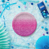 Assiettes En Carton Ombre rose scintillant (Fête)