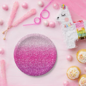 Assiettes En Carton Ombre rose scintillant (Fête)