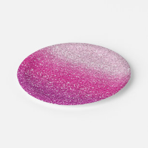 Assiettes En Carton Ombre rose scintillant