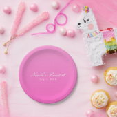 Assiettes En Carton Ombre rose Simple Minimalisme Moderne (Fête)