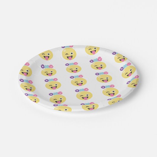 Assiettes En Carton OMG Emoji (Angle)