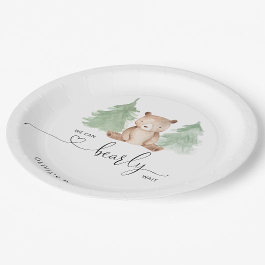 Assiettes En Carton On peut attendre baby shower (Angle)