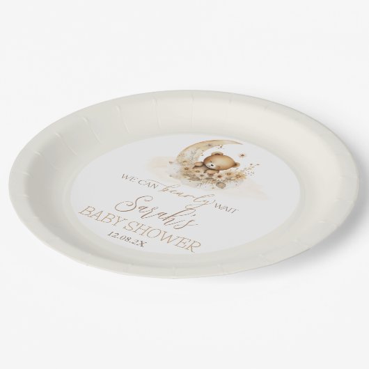 Assiettes En Carton On peut attendre Baby shower (Angle)