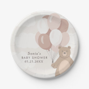 Assiettes En Carton On Peut Attendre   Baby shower des filles roses