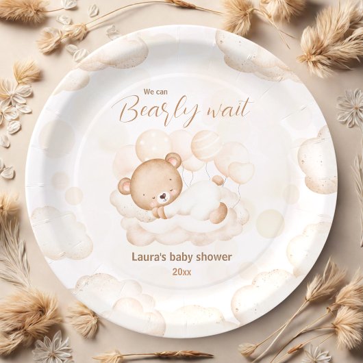 Assiettes En Carton On Peut Attendre Des Plaques De Papier Baby shower