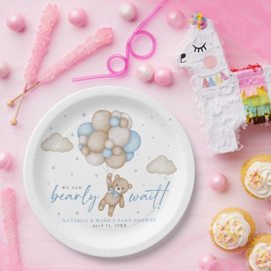 Assiettes En Carton On peut attendre le Baby shower de garçon (Fête)