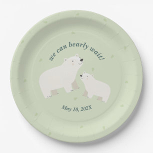 Assiettes En Carton On peut attendre le baby shower Plaque papier