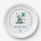 Assiettes En Carton On Peut Attendre L'Ours Bleu Teddy (Devant)