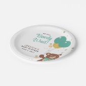 Assiettes En Carton On Peut Attendre Neutre Baby shower Ours En Teddy (Angle)