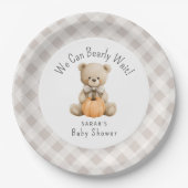 Assiettes En Carton On Peut Attendre Teddy Bear Baby shower (Devant)