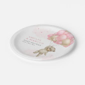 Assiettes En Carton On peut attendre Teddy Bear Baby shower fille (Angle)