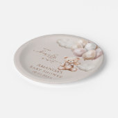 Assiettes En Carton On Peut Attendre Teddy Bear Baby shower Neutre (Angle)