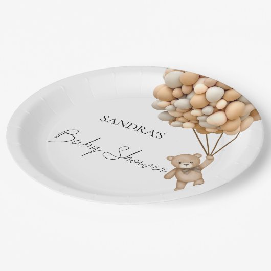 Assiettes En Carton On Peut Attendre Teddy Bear Balloon (Angle)