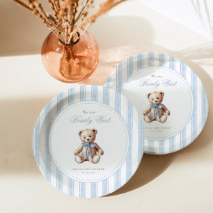 Assiettes En Carton On peut attendre un Baby shower élégant