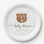 Assiettes En Carton On Peut Attendre Un Petit Ours Citrouille (Devant)