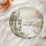 Assiettes En Carton Once Upon a Time Fairytale Castle Baby Shower<br><div class="desc">Make your baby shower even more magical with our Once Upon a Time Fairytale Castle Baby Shower Paper Plates. Designed to complement your princess-themed celebration, these plates feature a whimsical fairytale castle adorned with soft pastel hues, sparkling details, and delicate gold accents. The enchanting design brings a sense of wonder...</div>