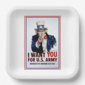 Assiettes En Carton Oncle Sam Vous Veut. (Recto)