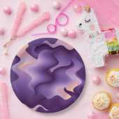 Assiettes En Carton Ondes violettes (Fête)