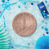 Assiettes En Carton ONE 1er anniversaire Faux Rose Gold Parties scinti (Fête)