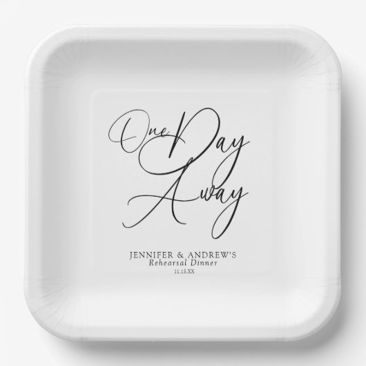 Assiettes En Carton One Day Away Elegant Rehearsal Dinner (Recto)