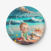 Assiettes En Carton One-derful, first birthday (Devant)