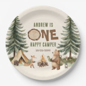 Assiettes En Carton One Happy Camper 1st Birthday Paper Plates (Devant)