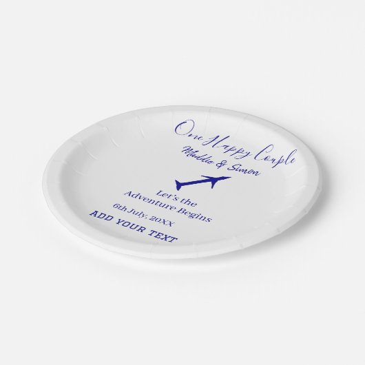 Assiettes En Carton One happy Couple, l'aventure commence co mariage (Angle)