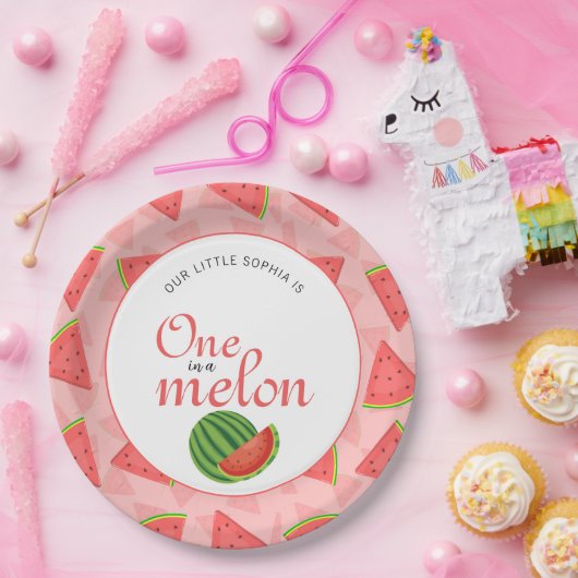 Assiettes En Carton One In A Melon 1er Birthday Party Watermelon (Fête)