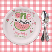 Assiettes En Carton One in a Melon Adorable First Birthday Girl