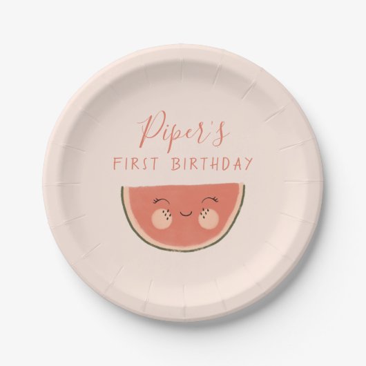 Assiettes En Carton One In A Melon Cute First Birthday Party (Devant)