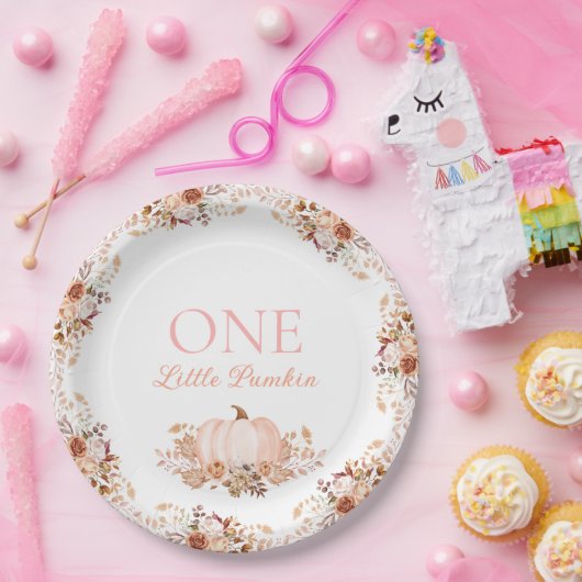 Assiettes En Carton One little Pumpkin Paper Plate (Fête)